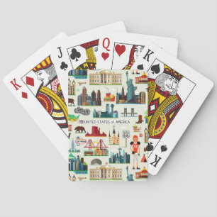 Jeu De Cartes Symboles des États-Unis Motif