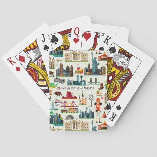 Jeu De Cartes Symboles des États-Unis Motif (dos)