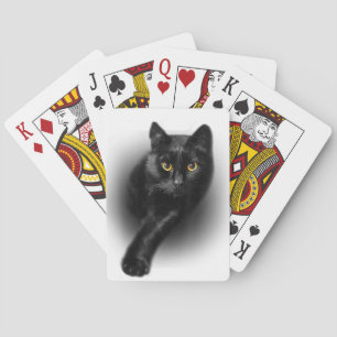 Jeu De Cartes T-Shirt Chat Noir Yeux Jaunes Tee Chats