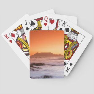 Jeu De Cartes Table Mountain au coucher du soleil, Bloubergstran