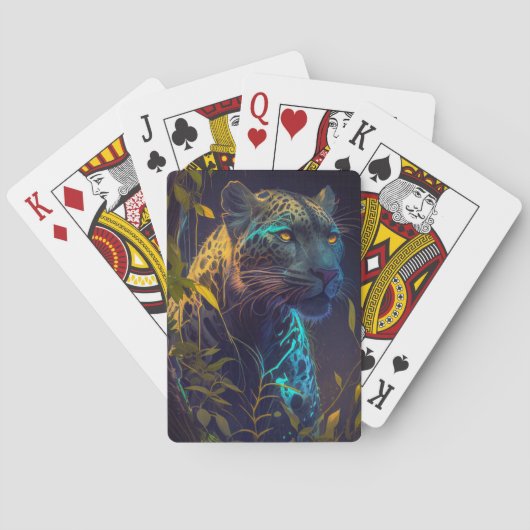 Jeu De Cartes Tableau animal léopard Faune à l'extérieur (dos)