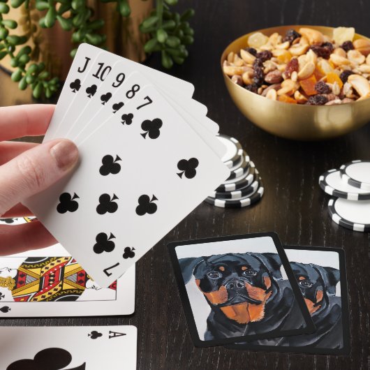 Jeu De Cartes Tableau de Rottweiler par Alfred Fox (In Situ)