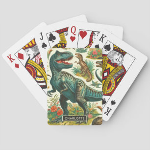 Jeu De Cartes Tableau Dinosaure vintage