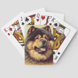 Jeu De Cartes Tableau vintage Chow-Chow