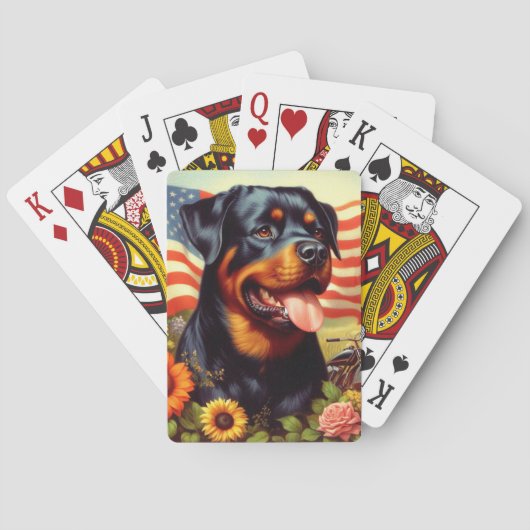 Jeu De Cartes Tableau vintage Rottweiler (dos)