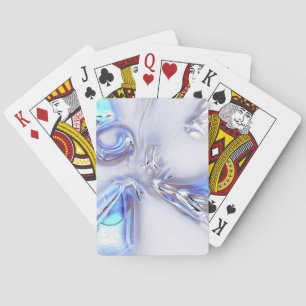 Jeu De Cartes Taches bleu vif en métal argenté ou en eau