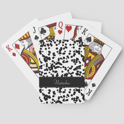 Jeu De Cartes Taches dalmatiennes noires et blanches (dos)