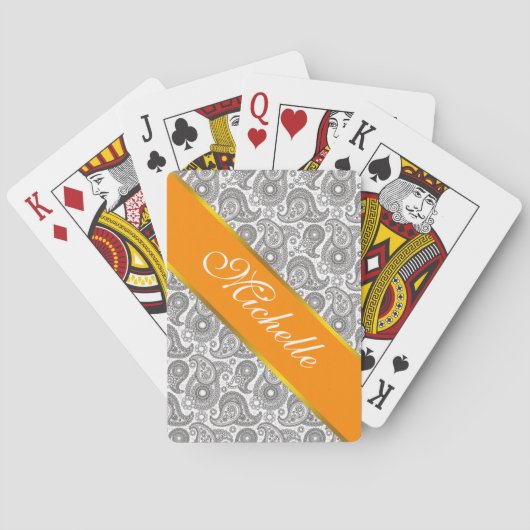 Jeu De Cartes Tangerine Black Paisley (dos)