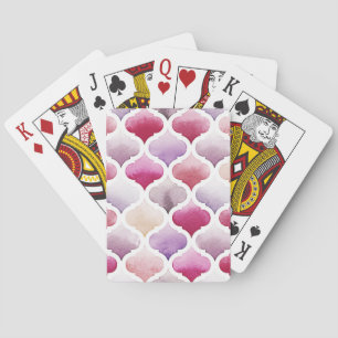 Jeu De Cartes Tapis marocain : Aquarelle Tanger Motif.