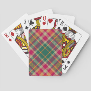 Jeu De Cartes Tartan Écossais Vert Rouge Jaune à Carreaux