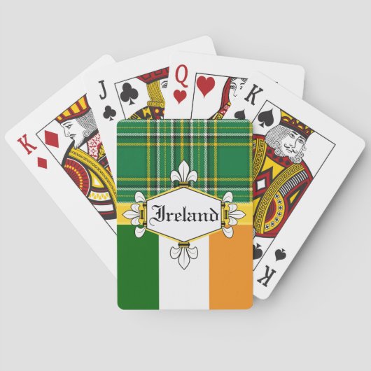 Jeu De Cartes Tartan national de l'Irlande, drapeau, (dos)