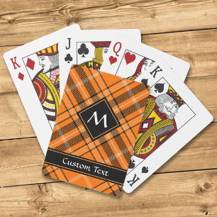 Jeu De Cartes Tartan orange d'Halloween