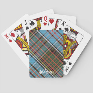 Jeu De Cartes Tartan Plaid Bleu clair Clan Rustique Anderson