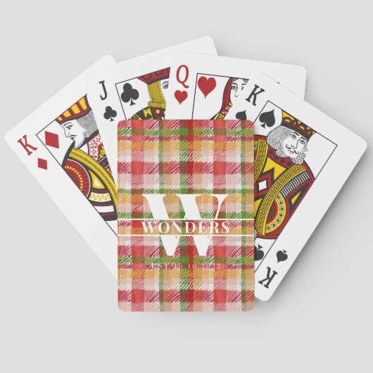 Jeu De Cartes Tartan Texturé Monogrammé (dos)