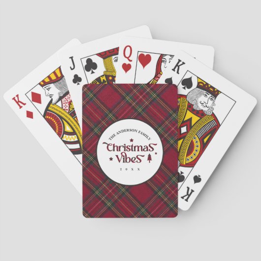 Jeu De Cartes Tartan Treasures : Vibes de Noël rétro (dos)