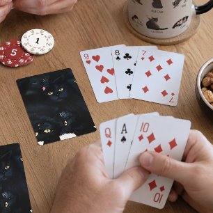 Jeu De Cartes Tas de caresses de chat noir félins mignons