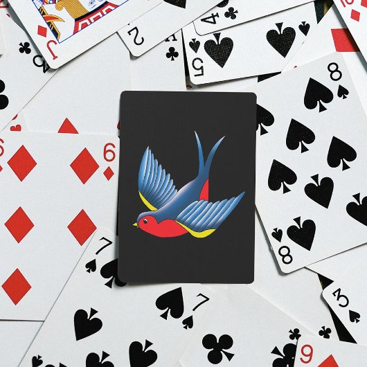 Jeu De Cartes Tatouage bleu rouge avale