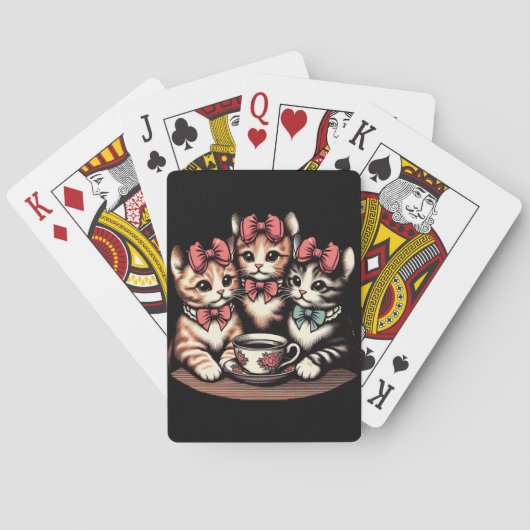 Jeu De Cartes Tea Party de Kittens vintage (dos)
