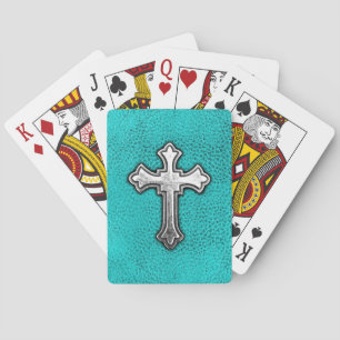Jeu De Cartes Teal metal cross