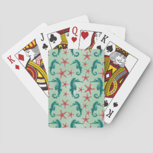 Jeu De Cartes Teal Seahorse Pattern 2