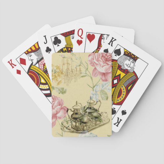 Jeu De Cartes Teapot Tea Party Paris Floral (dos)