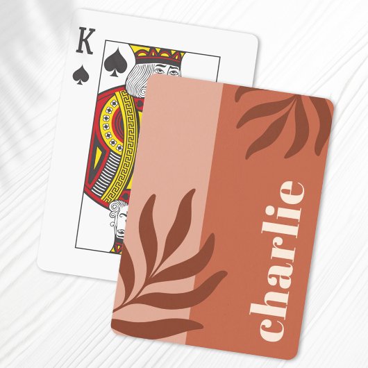 Jeu De Cartes teintes en terre cuite moderne nom vertical botani