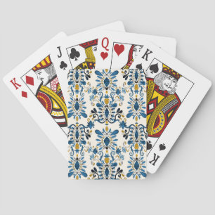 Jeu De Cartes teinture à cravate Ikat, aquarelle tribale