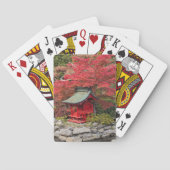 Jeu De Cartes Temple japonais de jardin et feuilles d'automne (dos)