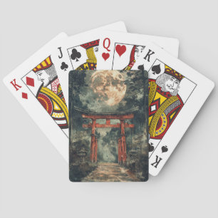 Jeu De Cartes Temple vermillon porte aquarelle encre (3)