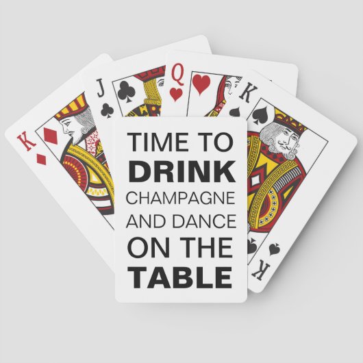 Jeu De Cartes Temps blanc pour boire du champagne et danser sur (dos)