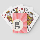 Jeu De Cartes Tendance rétro sunburst minime monogramme crème ro (dos)