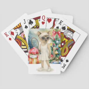 Jeu De Cartes Tennis Noël sur le thème des amoureux de chats sia