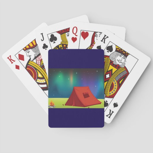 Jeu De Cartes Tente de camping vibrante sous les aurores boréale (dos)