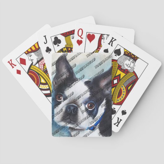 JEU DE CARTES TERRIER BOSTON NOIR ET BLANC (dos)