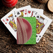 Jeu De Cartes Test Match Red Cricket Ball avec texte personnalis