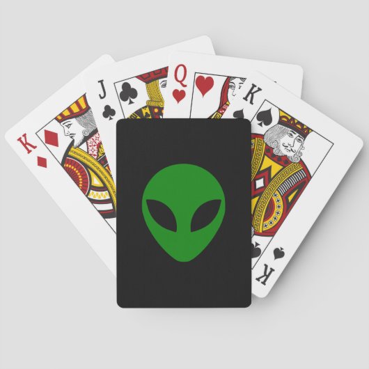 Jeu De Cartes Tête Alien verte (dos)