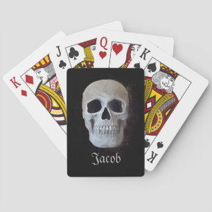 Jeu De Cartes Tête de crâne Gothique Noir et Blanc Art tendance