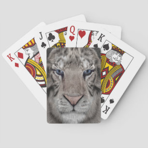 Jeu De Cartes Tête de Tigre Blanc Esthétique Faunique