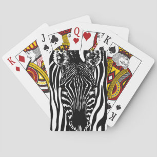 Jeu De Cartes Tête de zèbre unique sur impression zèbre