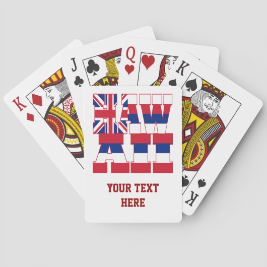 Jeu De Cartes Texte du drapeau de l'État d'Hawaii (dos)
