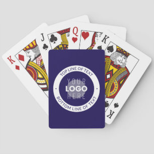 Jeu De Cartes Texte et logo personnalisables   Bleu foncé violet