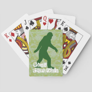 Jeu De Cartes Texte Gone Squatchin sur camouflage vert