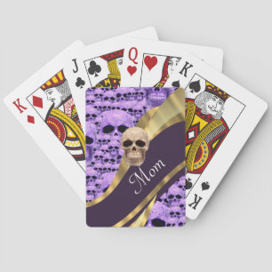 Jeu De Cartes Texte gothique pourpre de crâne et de maman