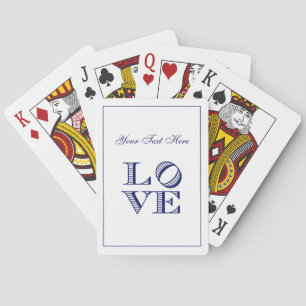 Jeu De Cartes Texte graphique LOVE - Bleu