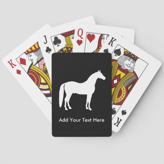 Jeu De Cartes Texte personnalisable élégant de cheval blanc (dos)