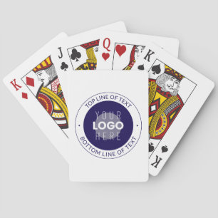 Jeu De Cartes Texte personnalisable & Votre logo Bleu foncé vi