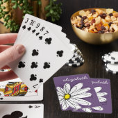 Jeu De Cartes Texte personnalisé marguerite mauve et jaune (In Situ)