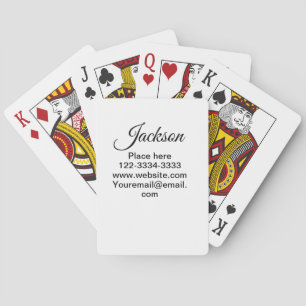 Jeu De Cartes Texte simple minimal ajoutez votre nom lieu ville
