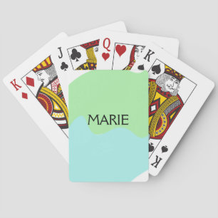 Jeu De Cartes TEXTE SIMPLE MINIMAL VERT AJOUTEZ VOTRE NOM Cadeau