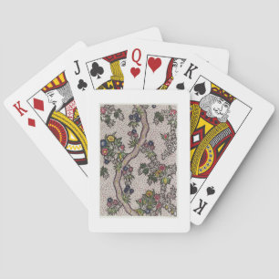 Jeu De Cartes Textile design of plant forms and serpentine ribbo